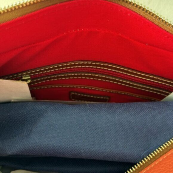 Dooney & Bourke Leather Small Lexington Pebbled Grain Shoulder Handbag Coral - Picture 12 of 13